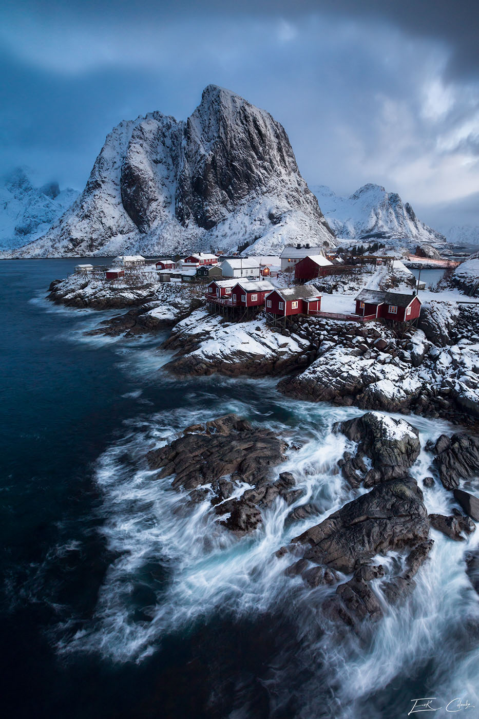 Paesaggio con aurora in Norvegia a Skagsanden di Erik Colombo